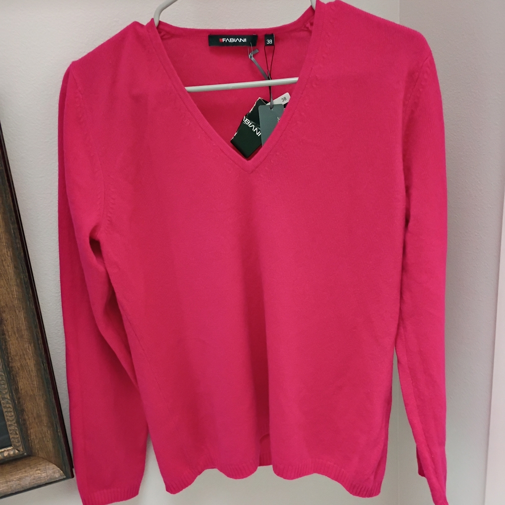 Urban Outfitters Bright Pink V-Neck Sweater